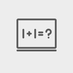 Numbers on the blackboard thin line icon