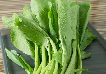 Fresh Green Chinese Cabbage on A Tray