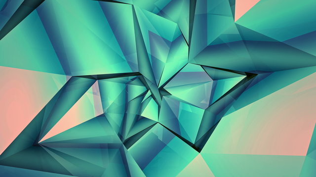 Low-Poly Background rotating twisted shape