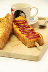 Bread with strawberry jam