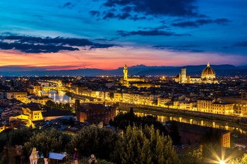 Naklejka premium Panoramic sunset Florence