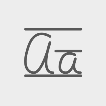 Cursive letter a thin line icon