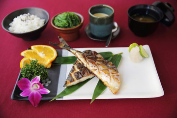 Grill Mackarel fish japanese food
