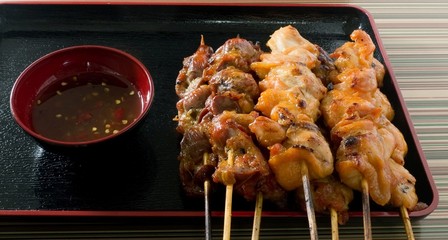 Chicken Grilled or Barbecue Chicken on Skewer