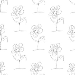 Doodle flower pattern