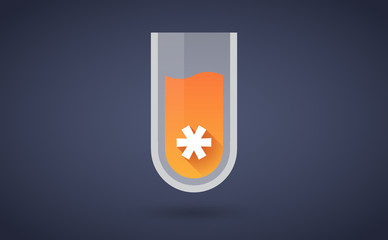 Orange chemical test tube icon with an asterisk