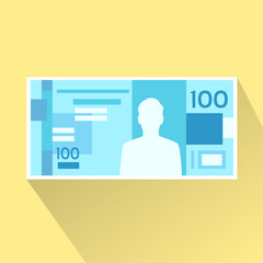 Brazilian Real Banknote Flat Design with Shadow