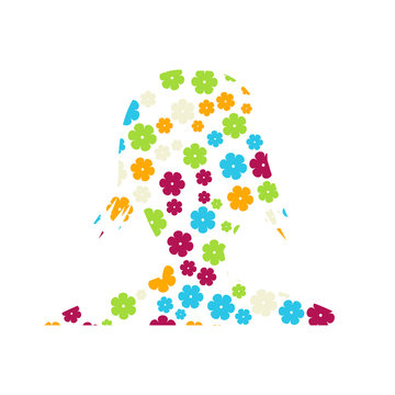 floral silhouette person colorful flowers clip art preview