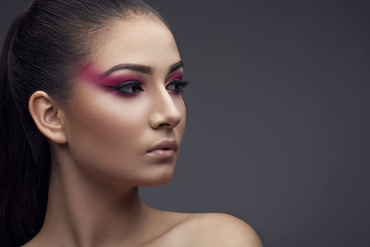 passionate girl with beautiful makeup