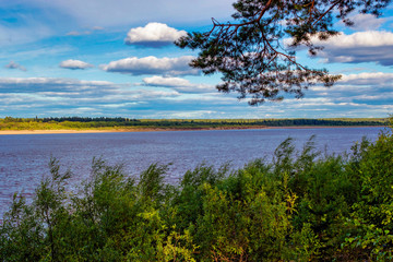 river and clouds