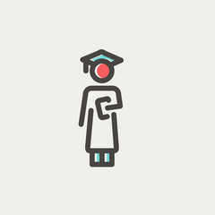 Graduation thin line icon
