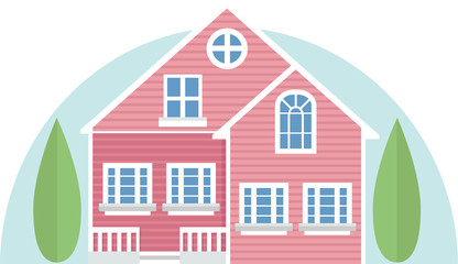 Pink vector house