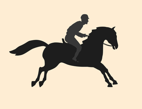 rider rides on horseback, isolated background for designers