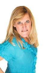 Furious Woman Biting Lips