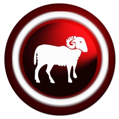 Zodiaque bélier rond rouge