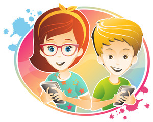 kids and technology /kids are using smartphone