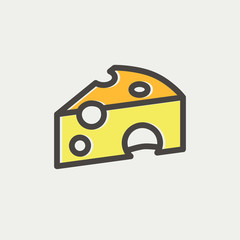 Piece of cheese thin line icon