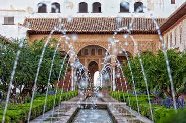 Gardens of the Generalife in Spain, part of the Alhambra