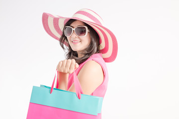 Shopping woman holding shopping bags