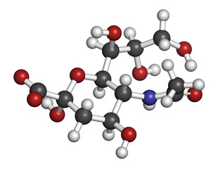 Octacosanol plant wax component molecule.