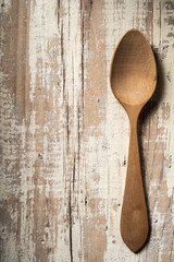 rustic kitchen table with spoon