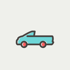 Pick-up truck thin line icon