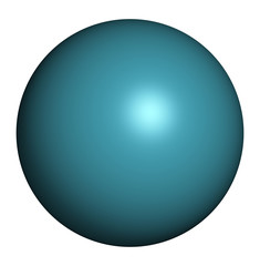 Xenon (Xe) atom. Occurs as unreactive noble gas. 