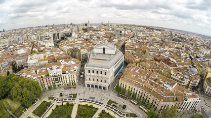 Fototapeta na wymiar Madrid - Aerial view incl Royal Theatre 