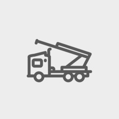 Towing truck thin line icon