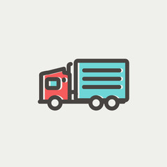 Delivery truck thin line icon