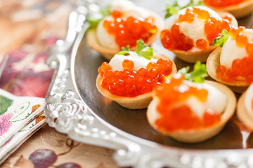canape with caviar