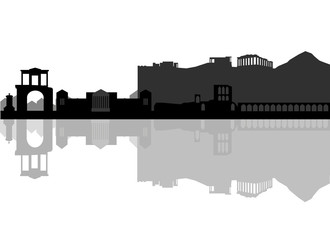 Athens Greece Skyline Silhouette Black design, vector illustrati