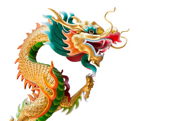 Naklejka premium Dragon statue ( Isolated ) in Thailand