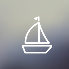Sailboat thin line icon