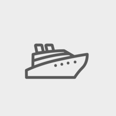 Obraz premium Cruise ship thin line icon