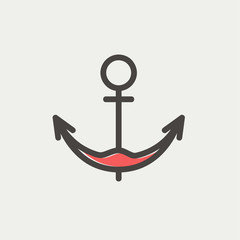 Anchor thin line icon