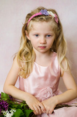 beautiful child with long hair