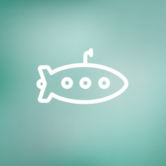 Submarine thin line icon