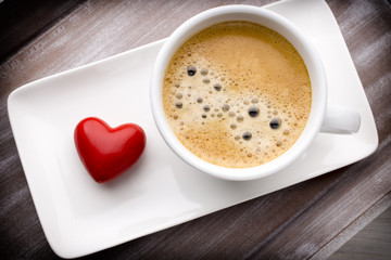 Coffee and heart.