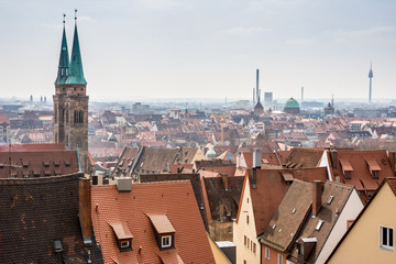 Fototapeta na wymiar View over Nuremberg city