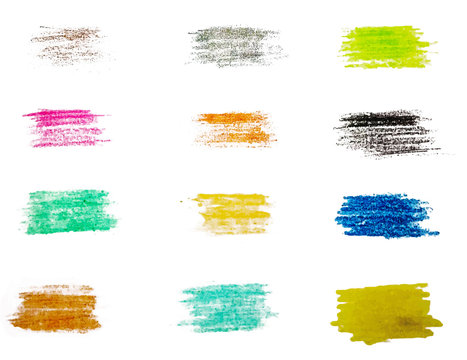 Vector set of colorful brush strokes 