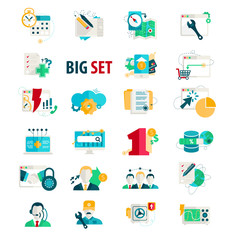 Set flat icons for bussiness.