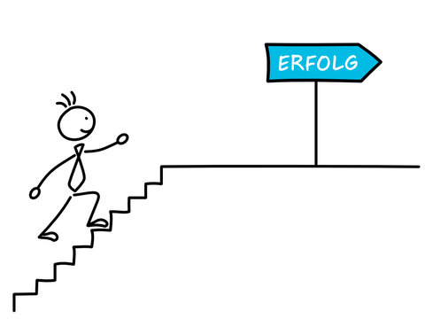 Strichm&auml;nnchen Treppe Erfolg