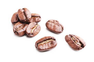 Coffee beans isolated on white