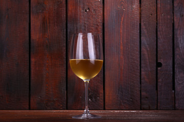 White wine on wood