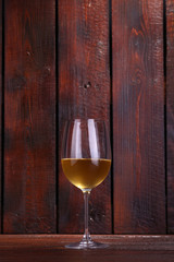White wine on wood