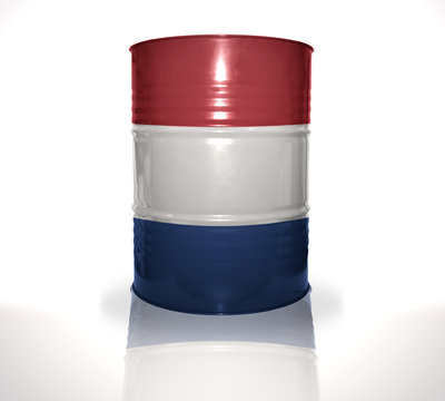barrel with dutch flag on the white background