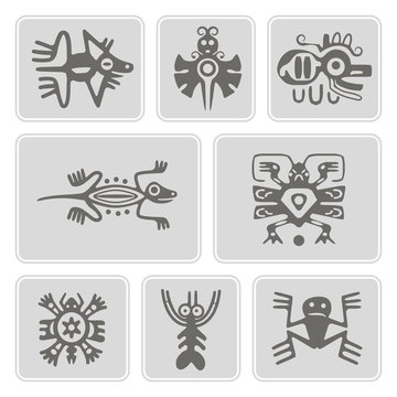 icons with American Indians relics dingbats characters