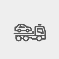 Car Towing Truck thin line icon