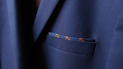 close-up of jacket pocket